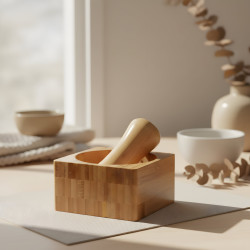 Wooden Garlic Mortar & Pestle